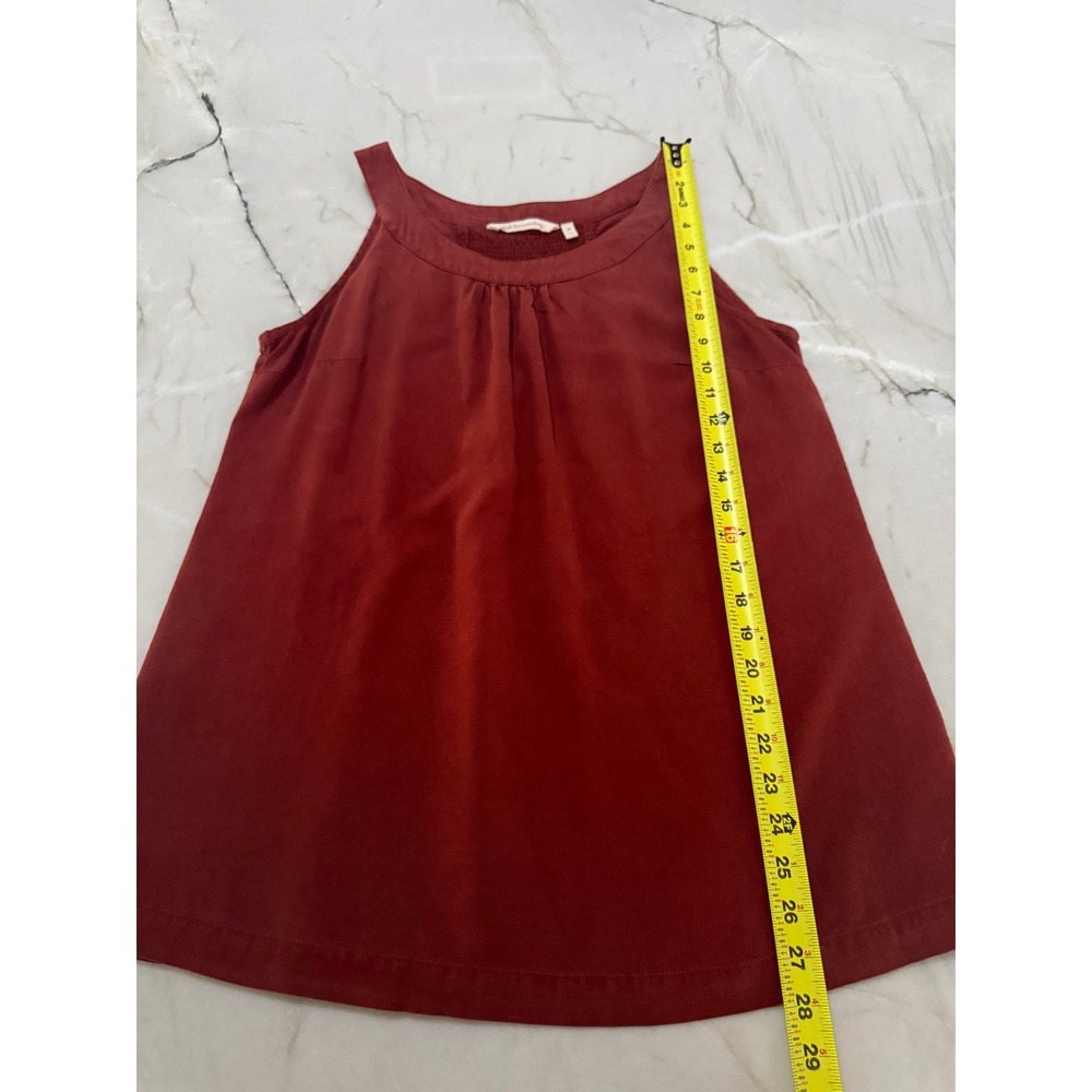 Soft Surroundings 100% Tencel Terracotta Rust Smocked Back Tank Top (Size M) - Picture 5 of 8